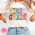 thumbnail image 1 of First Grade Teacher T-Shirt, Retro Back to School Doodle Tee, Cute Classroom Teacher Life Shirt, Gift for Educators, 1 of 5