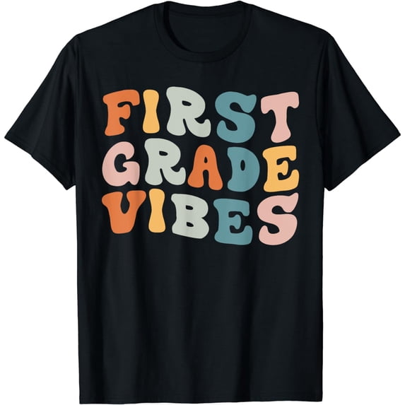 First Grade Vibes Back To School Retro 1st Grade Teacher T-Shirt