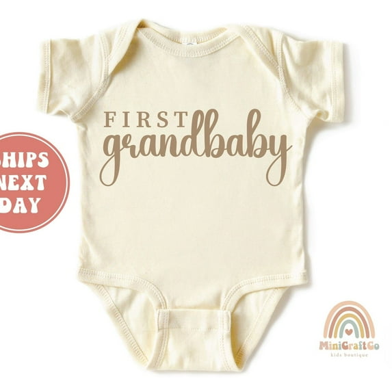 First Grandbaby Baby Bodysuit, Perfect New Baby Gift, Baby Pregnancy Announcement Onesies, Shirt, First Grandchild Outfit Cute Baby Onesie, BABY BODYSUIT LAT 4424