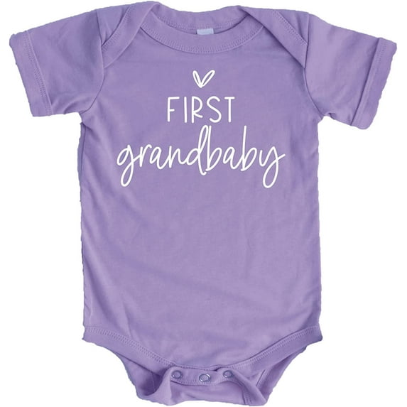 First Grandbaby Infant Photoshoot and Pregnancy Reveal Bodysuit Outfit Purple Bodysuit Newborn