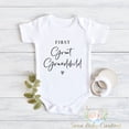 thumbnail image 1 of First Great Grandchild Coming Soon, Grandchild Baby Bodysuit, First Grandchild Bodysuit, Great Grandparents, First Time Grandparent Cute And Cool Baby Bodysuit, Baby Bodysuit Lat 4424, 1 of 3