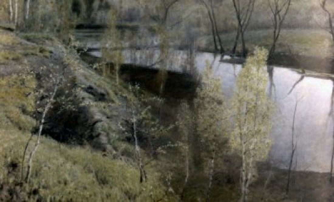 First Greens by Ilija Semenovic Ostrouhov 1858-1929 Canvas Art - Ilija Semenovic Ostrouhov (18 x 24)