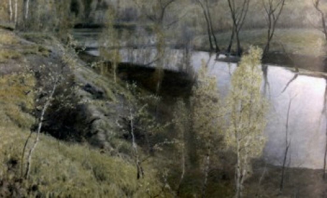 First Greens by Ilija Semenovic Ostrouhov 1858-1929 Canvas Art - Ilija Semenovic Ostrouhov (24 x 36)