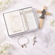 First Holy Communion Gift for Girl 5 Piece Boxed Set Prayer Book, Rosary, Bracelet, Cross, and Prayer Card by Loving Memories