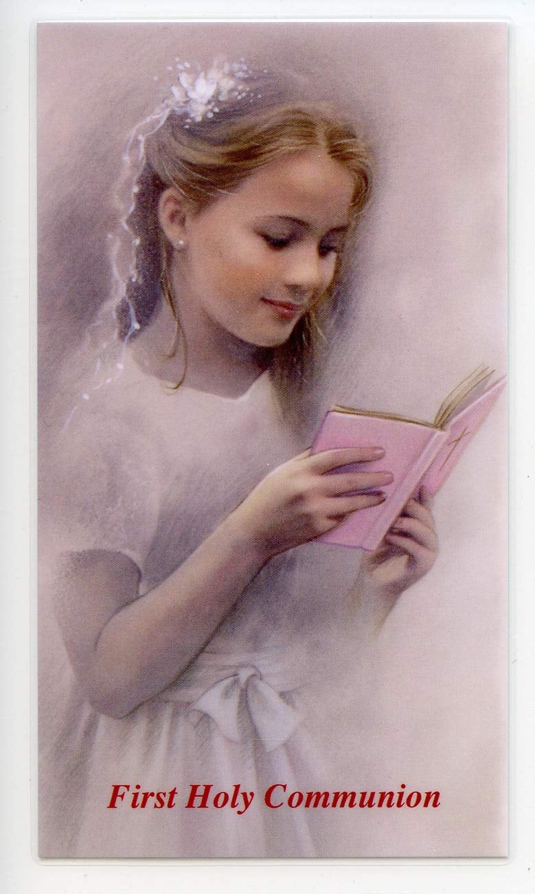 First Holy Communion Prayer (girl) holy card - laminated - Pack of 25 ...