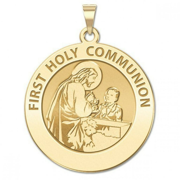 Boys communion medal hot sale
