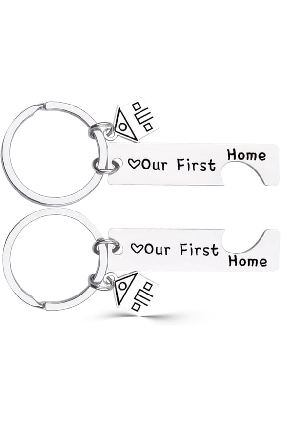 First Home Gifts for Couple Husband Wife Christmas Gifts for Fiancee Fiance Housewarming Gift House Keychain for Boyfriend Girlfriend New Home Gifts for Home Keys Our First Home Keychain 2 Pcs