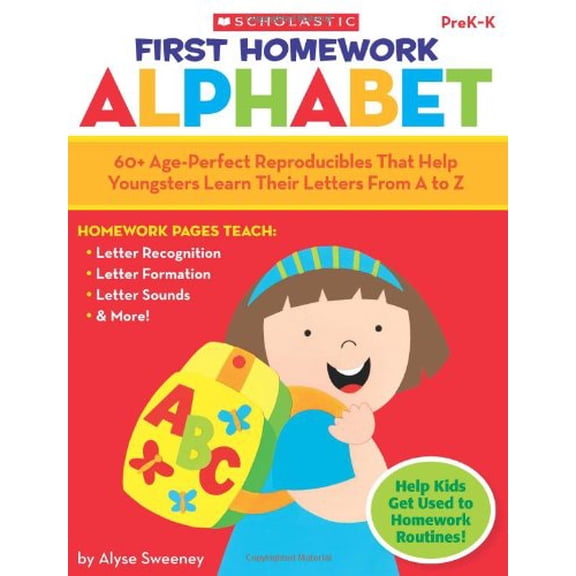 Pre-Owned First Homework: Alphabet, PreK-K: 60+ Age-Perfect Reproducibles That Help Youngsters Learn Their Letters from A to Z Paperback