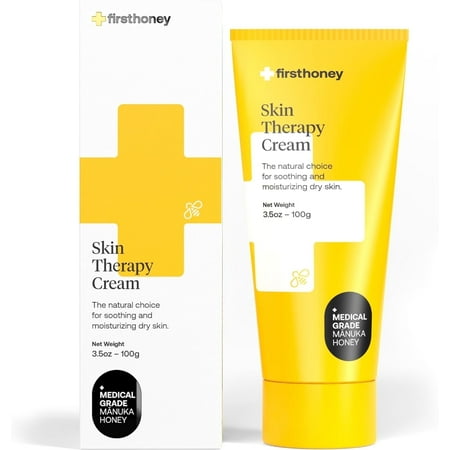 First Honey Manuka Honey Cream for Dry, Itchy Skin, Fast Relief Therapy Skin Repair Cream, 3.5 oz