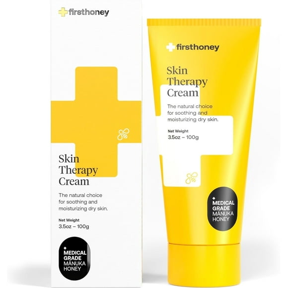 First Honey Manuka Honey Cream for Dry, Itchy Skin, Fast Relief Therapy Skin Repair Cream, 3.5 oz