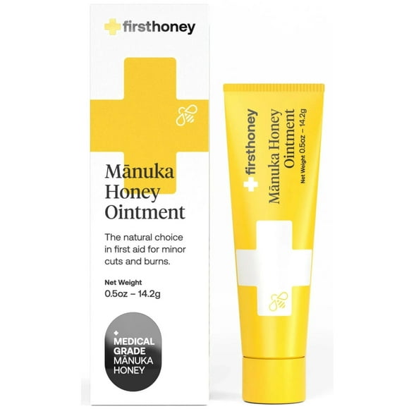 First Honey Manuka Ointment, Medical Grade Liquid Wound Antiseptic Dressing, .5 oz