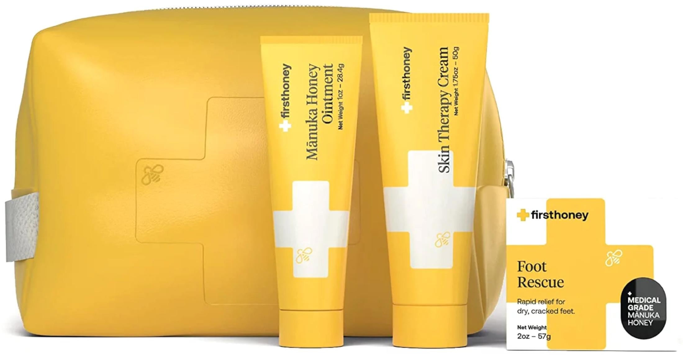 First Honey Skin Saviors 3 Pack Bundle, Manuka Honey Skin Healing Ointment and Creams