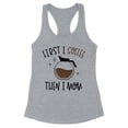 thumbnail image 1 of First I Coffee Then I Mom Tank Top Fitted Racerback Women's 2X-Large Heather Grey, 1 of 5