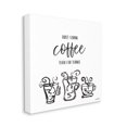 thumbnail image 1 of First I Drink Coffee Vintage Steaming Mug Illustrations Food & Beverage Gallery-Wrapped Canvas Print Wall Art, 17x17, 1 of 5