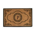thumbnail image 1 of A1HC Abrilina Natural Coir Monogrammed Door Mat, PVC Backing, Durable Anti-Shed Heavy Duty Doormat for Outdoor Front Porch Entrymat - 30"x48", 1 of 7
