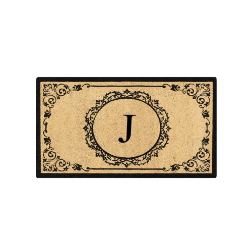 Darby Home Co Albertina Engineered Anti Shred Treated Decorative Border Monogrammed Doormat