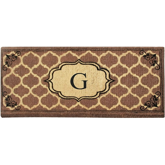 First Impression Gayle Ogee Monogrammed Entryway Double Door Mat