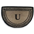 thumbnail image 1 of A1 Home Collections LLC Leaf Decorative Border Monogrammed Doormat, 1 of 7