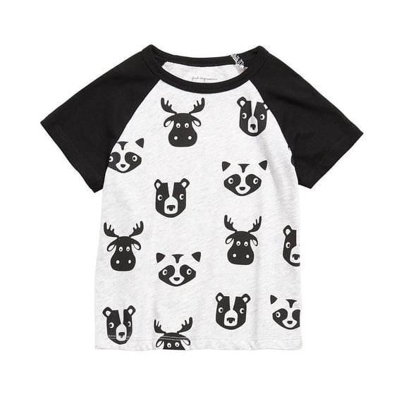 First Impressions Baby Boy's Colorblocked Printed Raglan T-Shirt Gray Size 12MOS