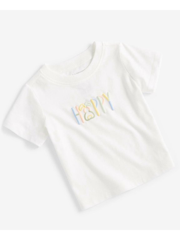 Baby Boys Happy to Hop Graphic T Shirt, Created for Macy's - Angel White