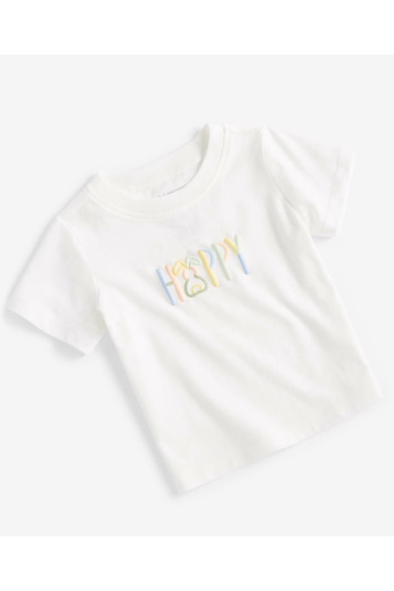 Baby Boys Happy to Hop Graphic T Shirt, Created for Macy's - Angel White
