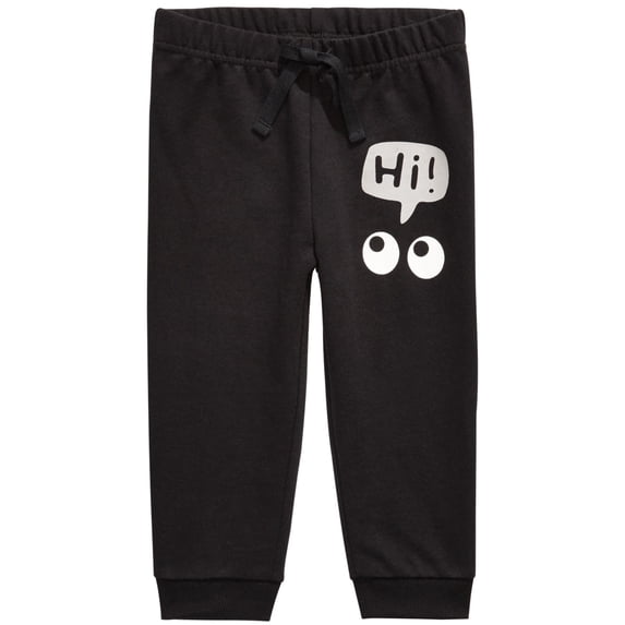 First Impressions Baby Boys Hi-Print Jogger Pants Black Size 6-9MOS