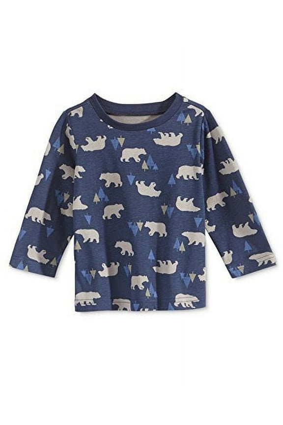 Baby Boys Long-Sleeve Bear Graphic-Print T-Shirt (3-6 Months)