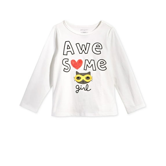 First Impressions Baby Girls Awesome-Print Cotton T-Shirt (Angel White, 24 Months)