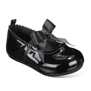 First Impressions Baby Girls Black Patent Walker Flat Shoes, Black, 4