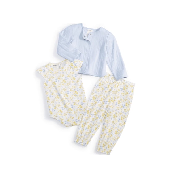 First Impressions Baby Girls Cardigan, Bodysuit and Pants, 3 Piece Set