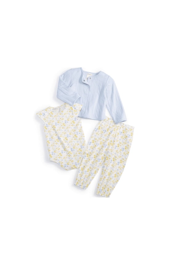 Baby Girls Cardigan, Bodysuit and Pants, 3 Piece Set