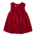 thumbnail image 1 of First Impressions Baby Girls Dark Velvet Bubble Dress (9-12 Months, Ruby), 1 of 1