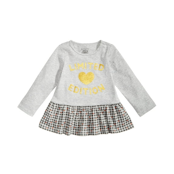 First Impressions Baby Girls Limited Edition-Print Cotton Tunic (Heather Charcoal, 18 Months)