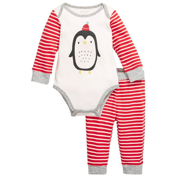 First Impressions Infant Boy's Cotton Penguin Bodysuit and Pants Set White Size 0-3 months