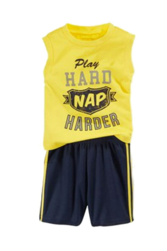 Infant Boys 2 Piece Play Hard Nap Harder Tank Top Shorts 24m