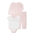 thumbnail image 1 of First Impressions Infant Girl 3 PC Pink Velour Rosette Pants Shirt Sweater 24m, 1 of 2