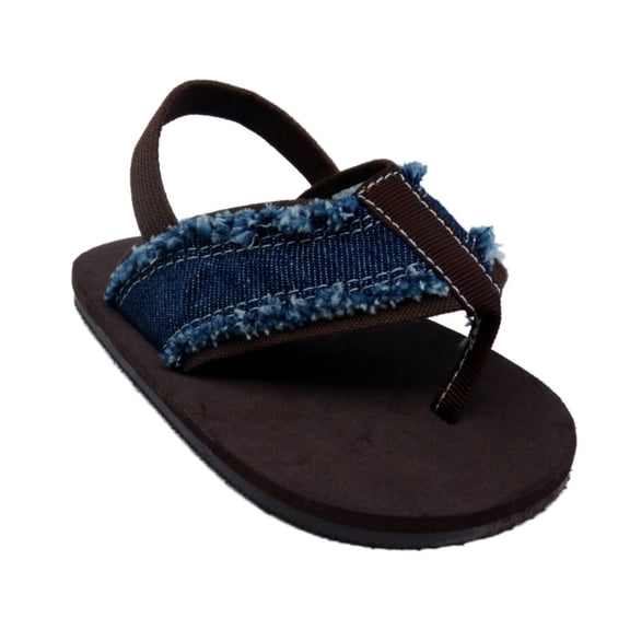 First Impressions Infant Girl Blue Denim Sandals Baby Thongs Crib Shoes 2 Infant