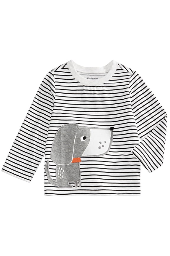 Baby Boys Striped Dog-Print T-Shirt Size 3-6 Months