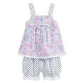 thumbnail image 1 of First Impressions Infant Girls 2 PC Flower Shirt & Blue Dot Bloomers Set 0-3m, 1 of 1