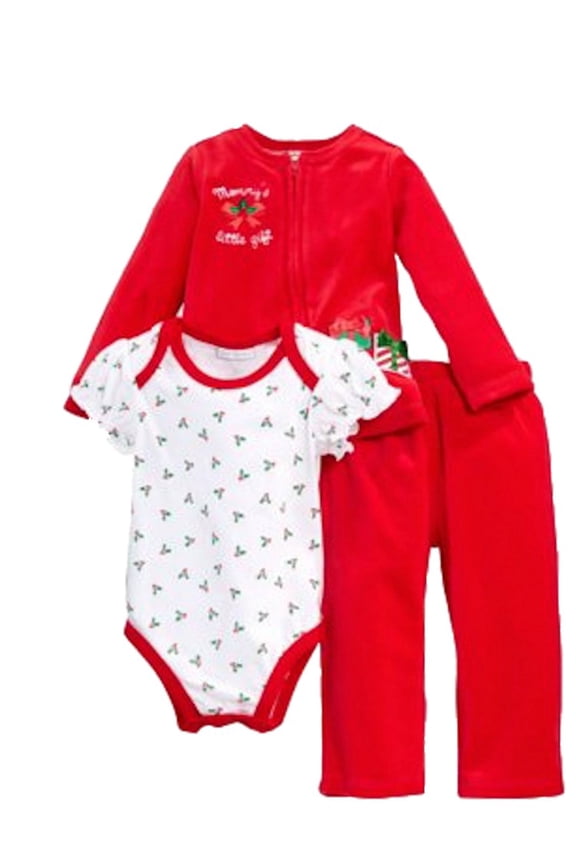 Infant Girls 3 PC Mommys Little Gift Jacket Creeper Pants 18m