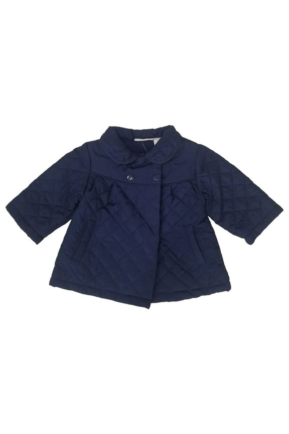 Infant Girls Navy Blue Buttons Snow Coat Baby Ski Jacket 0-3M