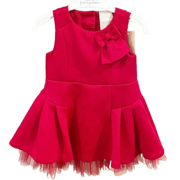 First Impressions Infant Girls Scuba Tulle 2 Piece Set Dress