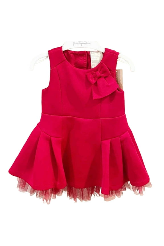 Infant Girls Scuba Tulle 2 Piece Set Dress