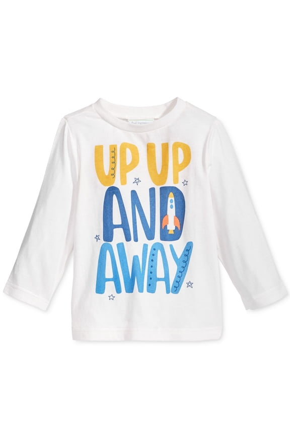 Long-Sleeve Graphic-Print T-Shirt, Baby Boys 6-9M  White
