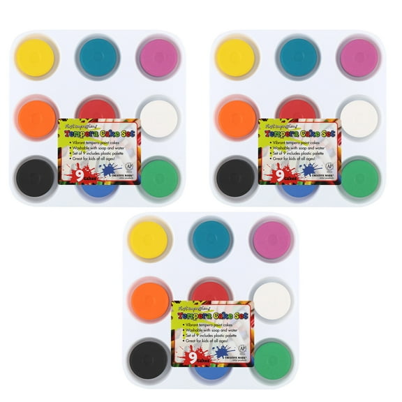 First Impressions Non-Toxic Tempera Paint Cakes - Vibrant Tempera Paint Cakes for All Ages, Safe Painting, Kids Creativity, & More! - 3 Pack