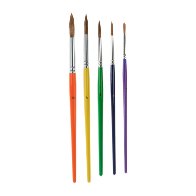 First Impressions ReAlly Good School Painting Brushes - Sableline Bristle  Brushes for Tempera, Watercolor, Acrylics, & More! - Round Set of 30 