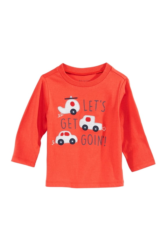 Toddler Boys Cars Print Cotton T-Shirt Ivory L