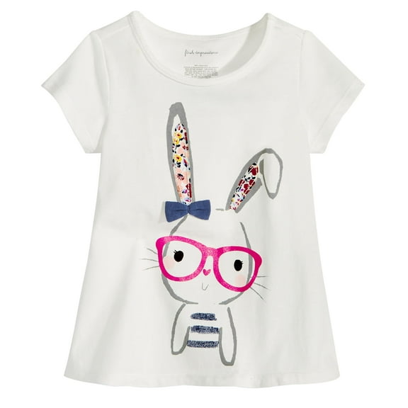 First Impressions Toddler Girls Graphic Print T-Shirt Angel White 3T