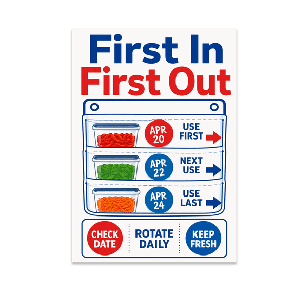 First In First Out Date Rotation Chart - Office Decor - 13x19 Poster Print