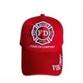 thumbnail image 1 of First In First Out Fire Dpt Baseball Cap Embroidered -  Red Color - Uni-Sex Style -- FREE USA Shipping--(7501F6R), 1 of 1